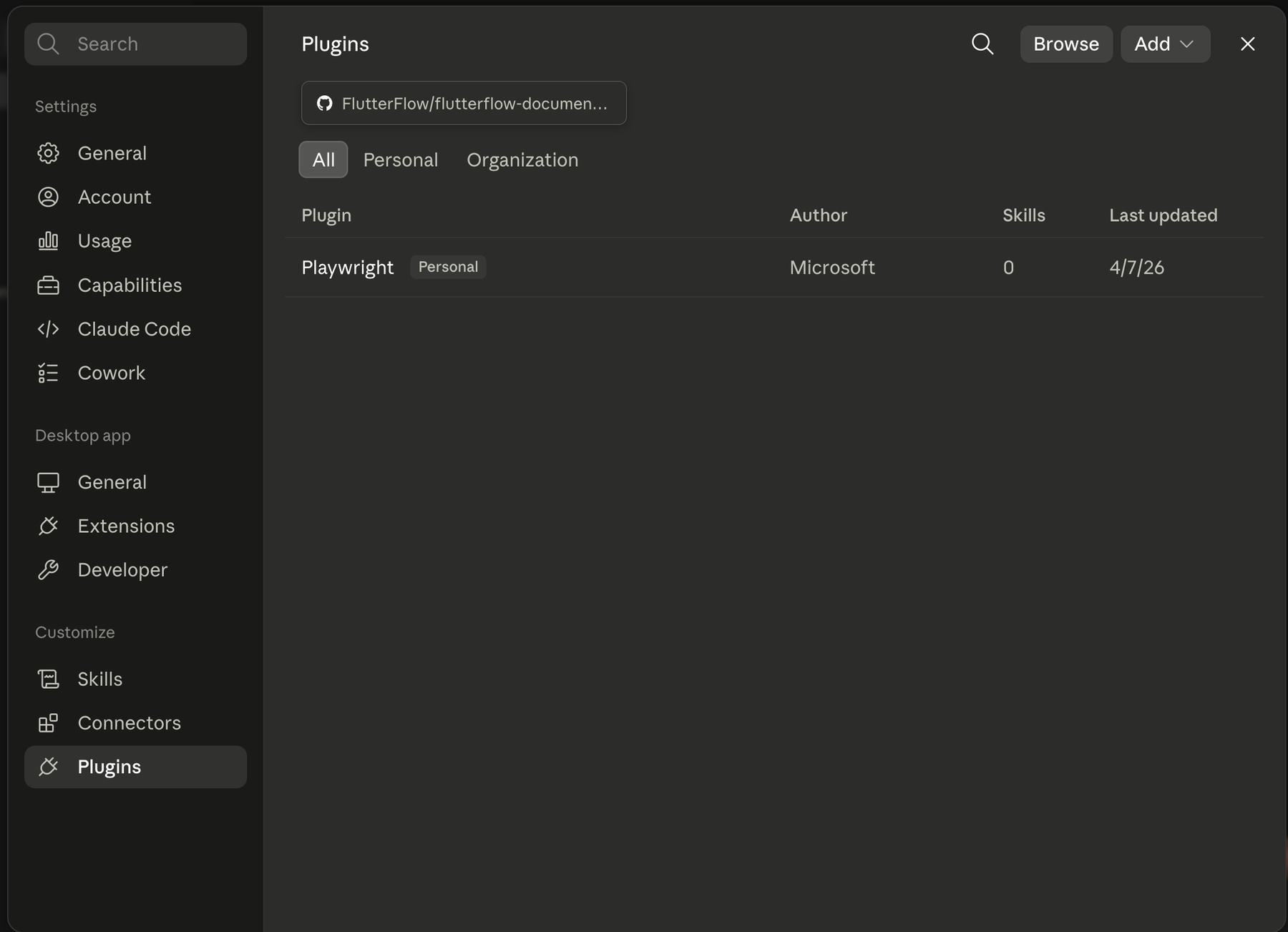 Open the Plugins settings page under Customize.