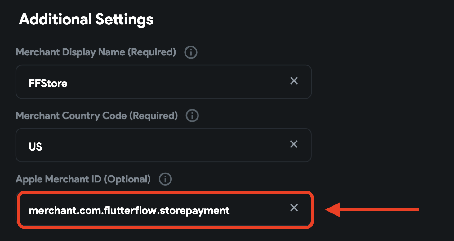 Adding Apple Merchant ID in FlutterFlow