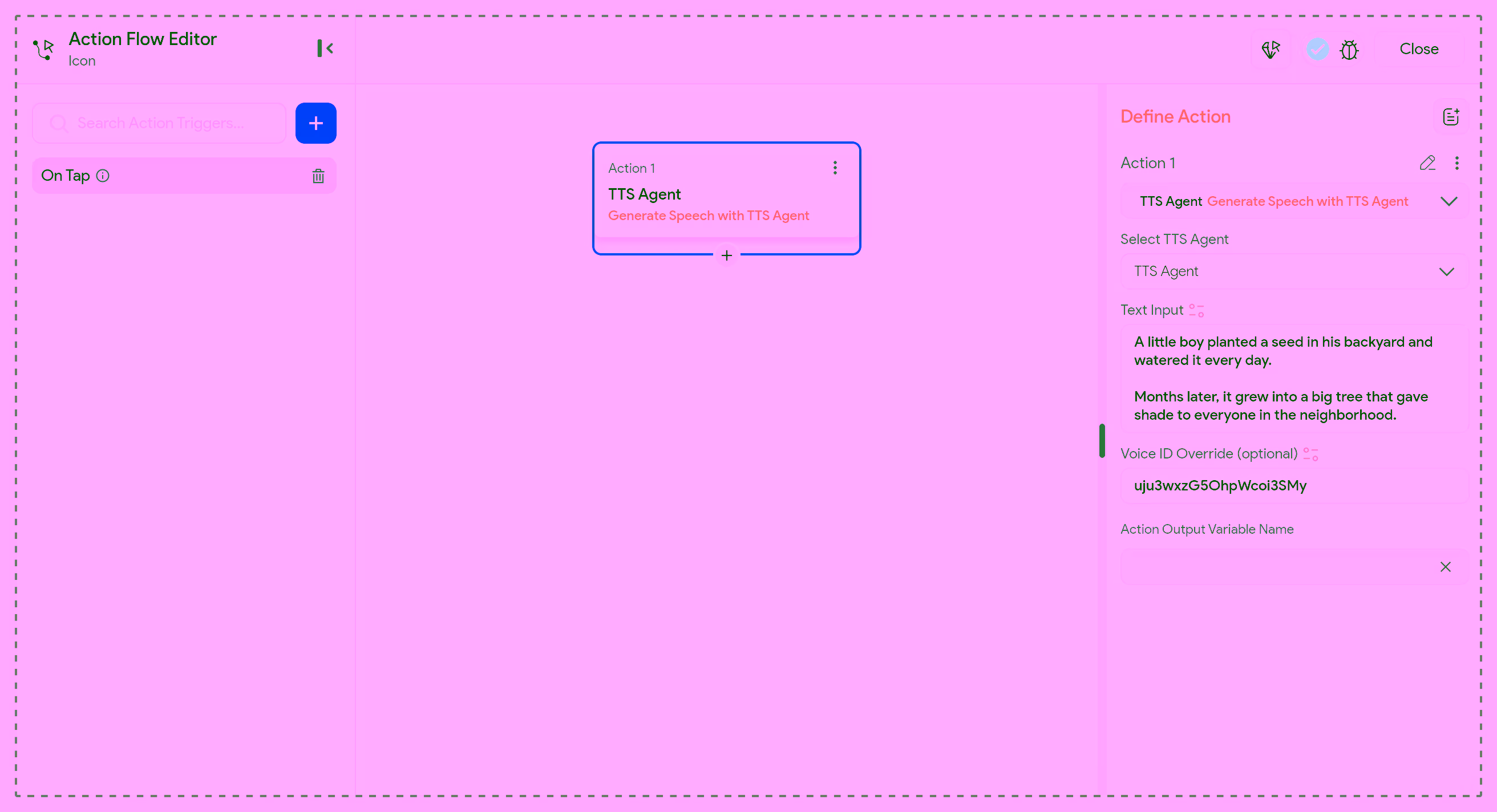 AI Agent generate speech action