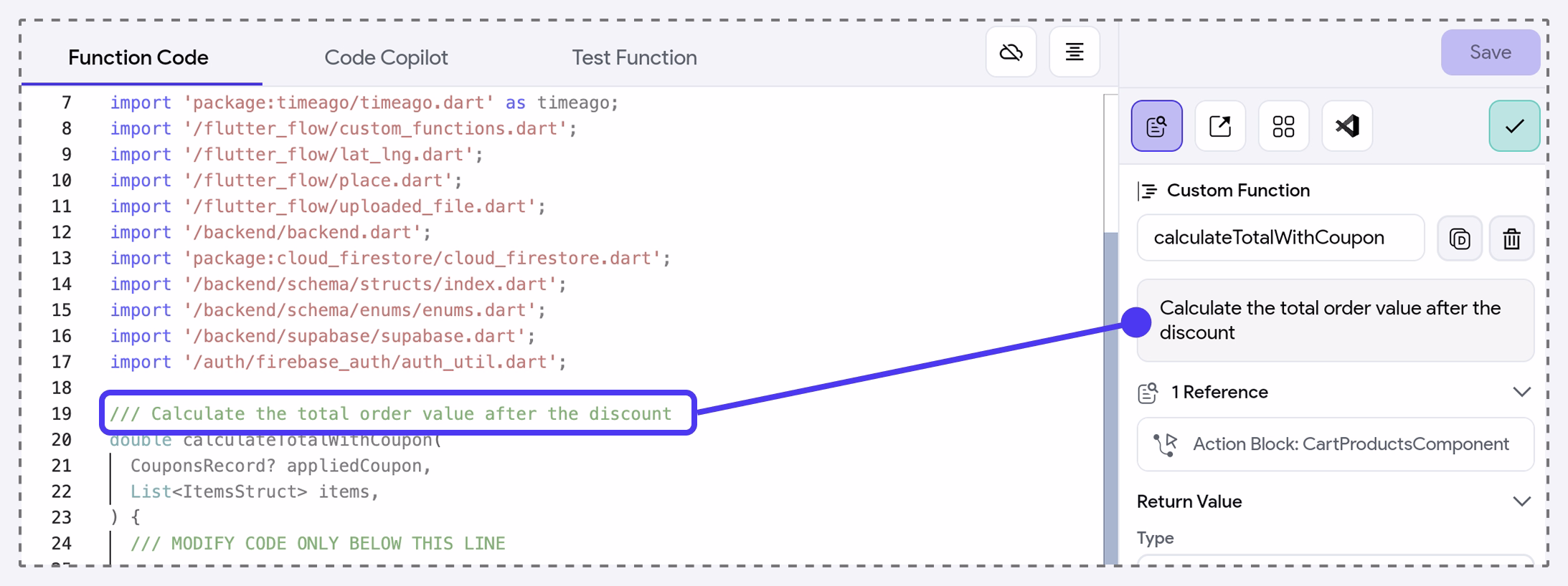 description-in-custom-code
